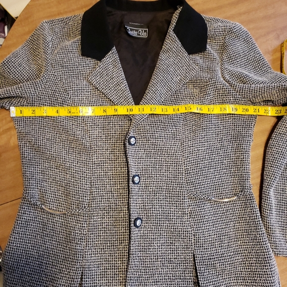 🍀Tweed jacket blazer🍀with velvet black collar - Picture 4 of 8